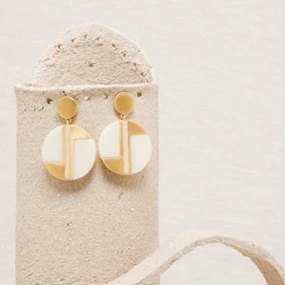 Boucles d'oreilles Joyce Ecru