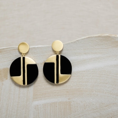 Boucles d'oreilles Joyce Noir