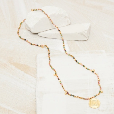 Collier Esther Rubis zoisites Tourmaline