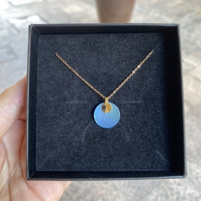 Collier Shell Bleu ciel