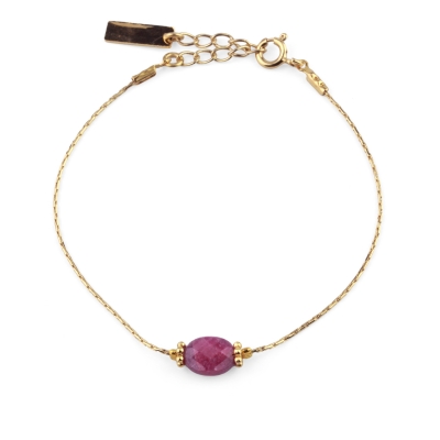 Bracelet chaine Stone Rubis rose